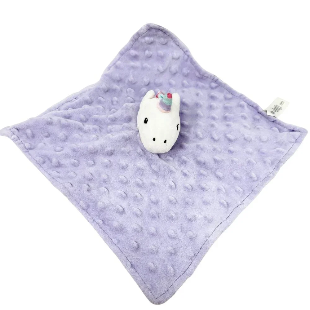 Childrens Place Bundles Baby Place‎ Lovey Unicorn Purple Minky Dot Satin  11.5